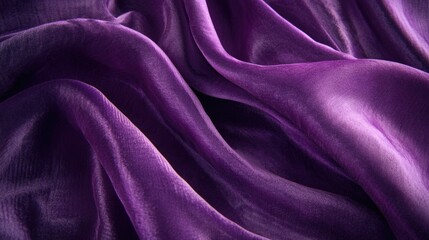 Fototapeta premium Fashion - Purple Silk Fabric - Close Up