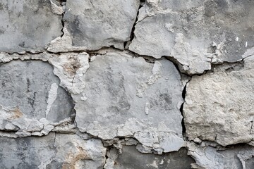 Fototapeta premium Close-up of a Cracked and Weathered Concrete Wall