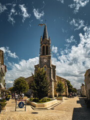 Fototapeta premium Church square of La Couarde-sur-Mer, ile de Ré, France