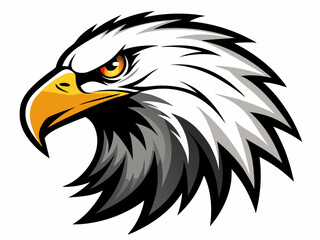 Obraz premium eagle head silhouette vector illustration, bald eagle illustration