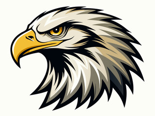 eagle head silhouette vector illustration, bald eagle illustration