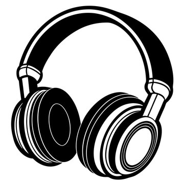 recommend clip art: headphone vector silhouette on a white background