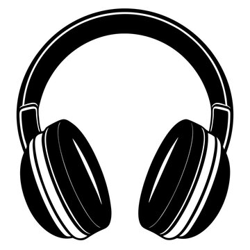 recommend clip art: headphone vector silhouette on a white background