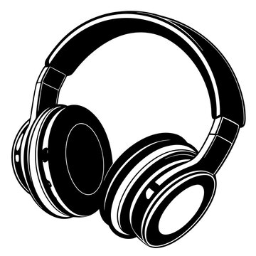 recommend clip art: headphone vector silhouette on a white background
