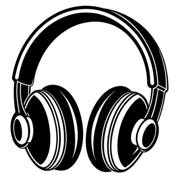 recommend clip art: headphone vector silhouette on a white background