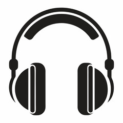 headphone vector silhouette on a white background