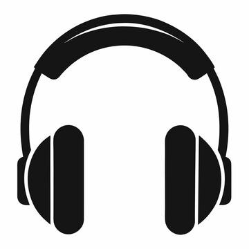 recommend clip art: headphone vector silhouette on a white background