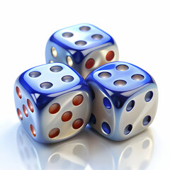 Set of 3d dice on white background