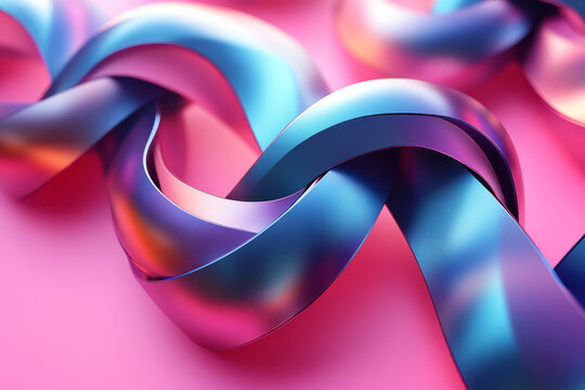 A seamless digital pattern of rotating Xs and Os with metallic finishes in green and magenta, isolated on a pastel pink background,