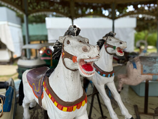 vintage white stallion models, carousel 1900
