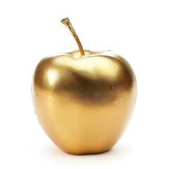 Obraz premium Apple made from gold isolated over white background