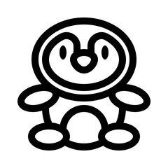 stuffed penguin line icon