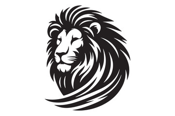 Lion Silhouette Simple Black Vector Illustration