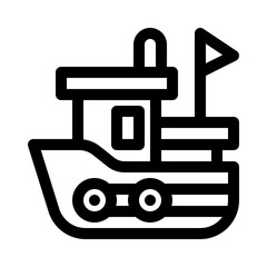 toy boat line icon