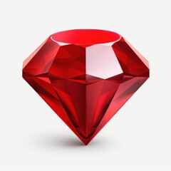A beautiful red ruby diamond is sitting elegantly on a white surface