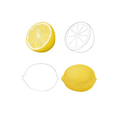 Lemon drawn vector