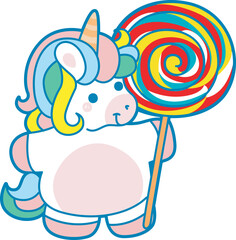 Illustration of cute unicorn activities icon.
Funny rainbow unicorn daily routine stickers.