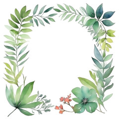 Naklejka premium Watercolor botanical background frame