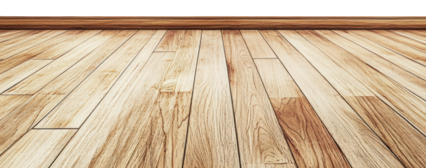 Natural wood flooring in a well-lit home interior, cut out - stock png.