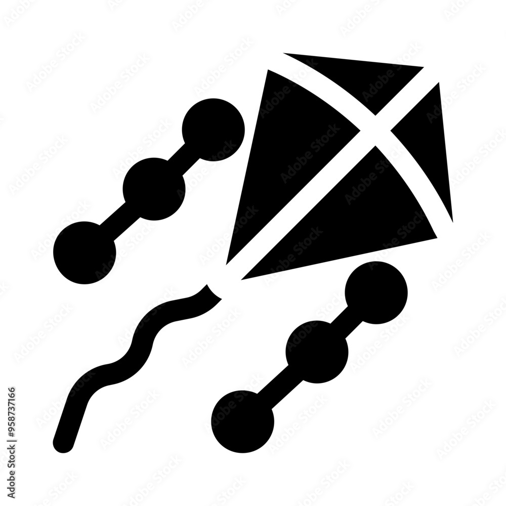 Sticker kite glyph icon