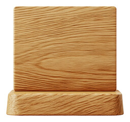 Naklejka premium Natural wooden block stand on a plain background, cut out - stock png.