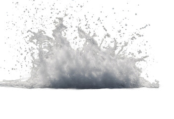 White water splashing isolated on transparent background