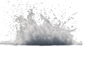 White water splashing isolated on transparent background