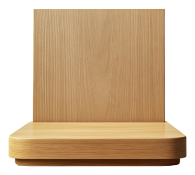 Simple wooden display stand for showcasing items, cut out - stock png.