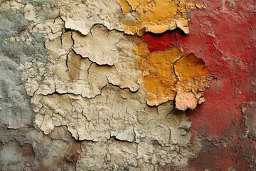 Cracked and Peeling Paint on a Weathered Surface