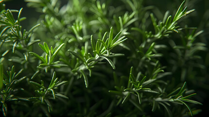 Macro fresh rosemary green