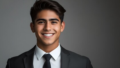 Portrait of a Young Man in a Suit Smiling