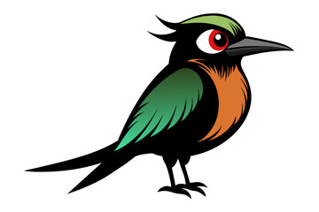 Bee eater cartoon silhouette black vector art illustration