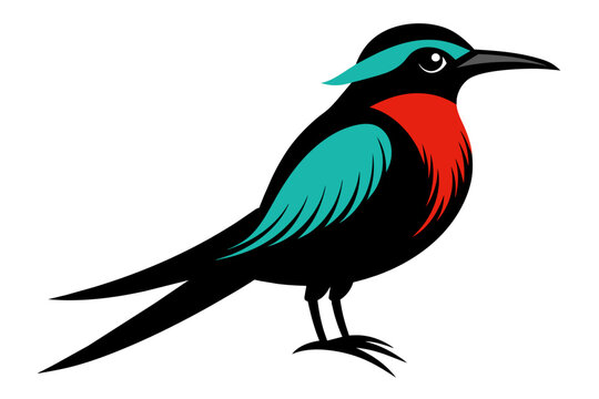recommend clip art: Bee eater cartoon silhouette black vector art illustration