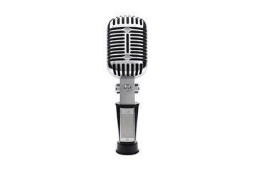 Classic retro microphone , placed on a white background