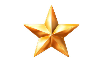 Fototapeta premium Brilliant gold star isolated on a stark white background.