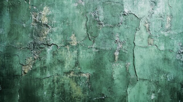 High-resolution green concrete wall texture with subtle cracks and imperfections, ideal for urban or industrial designs