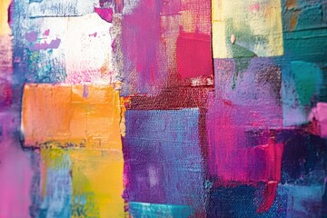 Abstract Painting with Vibrant Colors and Textured Brushstrokes