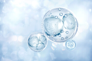 bubble and molecule background for cosmetic product