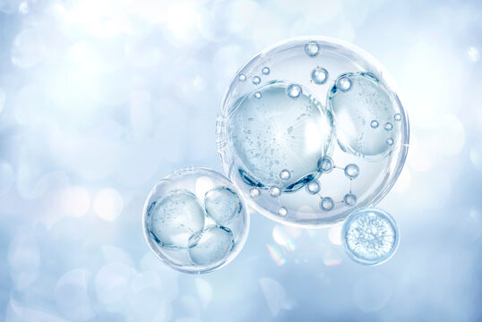 bubble and molecule background for cosmetic product