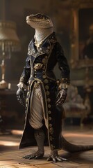 3D rendered adder in aristocratic attire
