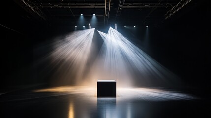 Stage Lights Spotlight Black Cube Platform