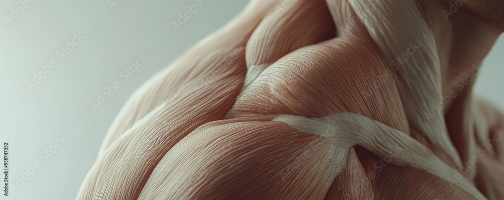 Aufkleber detailed close-up of human muscle structure highlighting the intricate lines and textures of anatomy