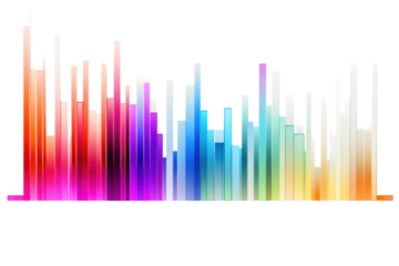 An abstract representation of a digital bar graph isolated on white background.
