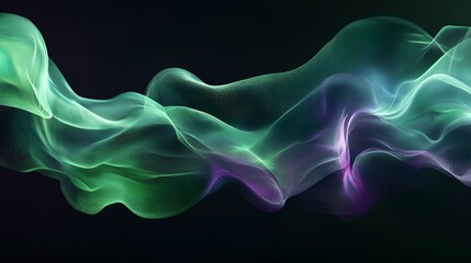Obraz premium Abstract smoke flowing in a blue and purple swirl against a black background, creating a dynamic and energetic pattern