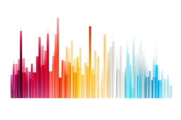 An abstract representation of a digital bar graph isolated on white background.
