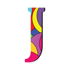 Letter J logo vector art. Abstract colorful letter "J" design vector. Vibrant and artistic letter "J" illustration with bright, bold colors in a modern, geometric style. Letter J Icon Design Vector.