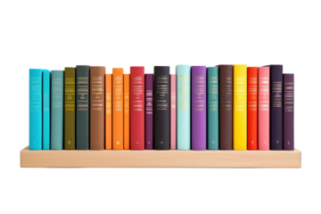An open book lying on a polished wooden table , isolated on white background