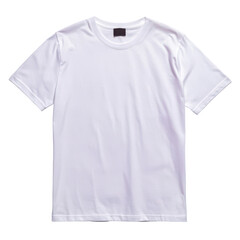 Plain white t-shirt, perfect for casual wear or layering isolate on transparent background, cutout, png