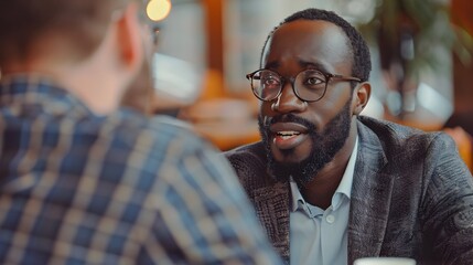 Fototapeta premium Business leader mentoring young professional in stylish office setting