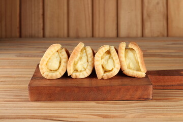 beautiful oriental decorated sweets with cream, bean jam and others